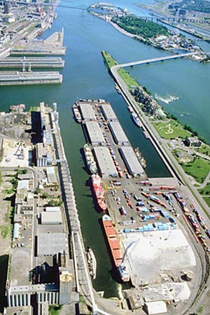 Ships docked at port