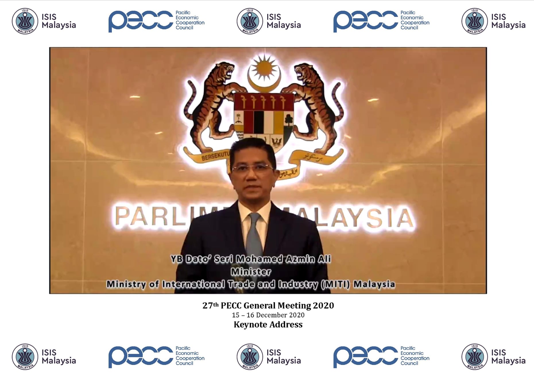 2020 PECC GM Keynote Address Minister Mohamed Azmin Ali